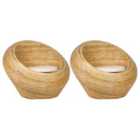 Beliani Set of 2 Garden Armchairs MAIORI Rattan Natural