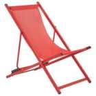 Beliani Folding Deck Chair Red LOCRI II