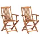 Beliani Set of 2 Garden Chairs MAUI II Acacia Wood Light Brown