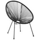 Beliani Garden Chair ACAPULCO II PE Rattan Black
