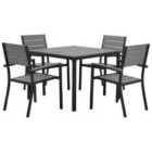 Beliani 4 Seater Garden Dining Set Grey PRATO