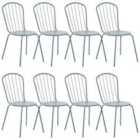 Beliani Set of 8 Chairs CALVI Metal Light Blue