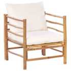 Beliani Garden Armchair CERRETO Bamboo Wood Off-White