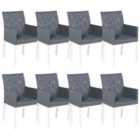 Beliani Set of 8 Chairs BACOLI Fabric Dark Grey