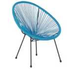 Beliani Garden Chair ACAPULCO II PE Rattan Blue