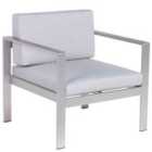 Beliani Garden Armchair SALERNO Metal Light Grey