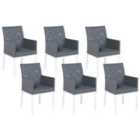 Beliani Set of 6 Garden Chairs BACOLI Fabric Dark Grey