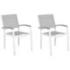 Beliani Set of 2 Garden Chairs PERETA Metal Grey
