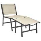 Beliani Garden Chair MARCEDDI with Footstool Metal Beige