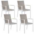 Beliani Set of 4 Garden Chairs BUSSETO Metal Grey
