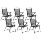 Beliani Set of 6 Garden Chairs LIVO Metal Black