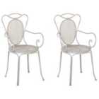 Beliani Set of 2 Garden Chairs CILENTO Metal Grey