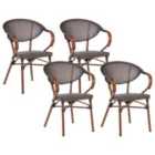 Beliani Set of 4 Garden Chairs CASPRI II Metal Grey
