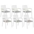 Beliani Set of 6 Garden Chairs with Cushions TAVIANO Metal Grey