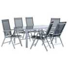 Beliani 6 Seater Metal Garden Dining Set Black Catania