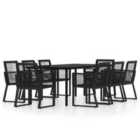 vidaXL 9 Piece Garden Dining Set Black