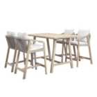 Kettler Cora High Dining Set - 4x Chairs with cushions, 1x High Dining Table