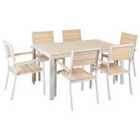 Beliani Garden Dining Set 6 Seater Como Beige