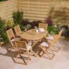 Rowlinson Ashdown Folding 6 Seat Oval Dining Set with Cushions