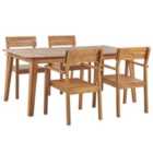 Beliani Garden Dining Set 4 Seater Fornelli Acacia Wood Brown