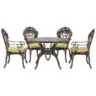 Beliani Garden Dining Set 4 Seater Sapri With Cushions Metal Dark Brown