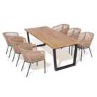 Rowlinson Oslo 6 Seat Dining Set - 210cm Table