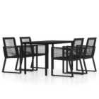 vidaXL 5 Piece Garden Dining Set Black