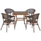 Beliani Garden Dining Set 4 Seater Caspri Ii Metal Grey