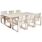 Beliani Garden Dining Set 6 Seater Azzanello Acacia Wood Off-white