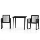 vidaXL 3 Piece Garden Dining Set Black
