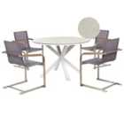 Beliani Garden Dining Set 4 Seater Maletto/Cosoleto Metal Taupe