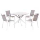 Beliani Garden Dining Set 4 Seater Maletto/Busseto Metal Grey