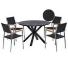 Beliani 4 Seater Maletto/Grosseto Black