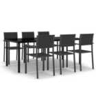 vidaXL 7 Piece Garden Dining Set Black