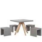 Beliani Garden Dining Set With Stools 4 Seater Olbia/Taranto Concrete Grey