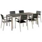 Beliani Garden Dining Set 6 Seater Vernio Black/ Silver