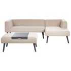 Beliani Garden Corner Sofa With Table 4 Seater Sorrivoli Left Hand Beige