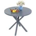 Outsunny Garden Table with Steel Frame, Wood Effect Top, for Balcony, Deck