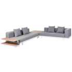 Beliani Garden Corner Sofa With Table 5 Seater Missanello Grey