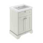 Hudson Reed Old London Floor Standing 2 Door Vanity Unit & 0 Tap Hole Fireclay Basin, 600Mm - Timeless Sand