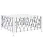 vidaXL Garden Table White 70X70X34cm Woven Fabric