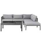 Beliani Garden Corner Sofa With Table 6 Seater Forano Metal Grey