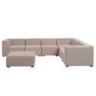 Beliani Garden Corner Sofa With Ottoman 7 Seater Arezzo Left Hand Modular Beige