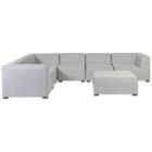 Beliani Garden Corner Sofa With Ottoman 7 Seater Arezzo Right Hand Modular Light Grey