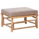 Beliani Garden Ottoman CERRETO Bamboo Wood Taupe