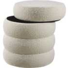 Tectake Stool Altu - Padded, Boucle Cover, Large Storage Capacity