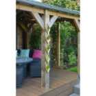 MirrorOutlet The Quinque - Gold Metal Framed Tear Drop Garden Wall Mirror 49'' x 6''