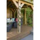 MirrorOutlet The Quinque - Black Metal Framed Tear Drop Garden Mirror 49'' x 6''