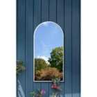 MirrorOutlet The Arcus - White Metal Framed Arched Leaner Wall Garden Mirror 55'' x 27.5''