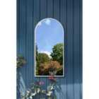 MirrorOutlet The Arcus - White Metal Framed Arched Garden Wall Mirror 47'' x 23.5''